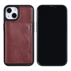 UNIQ Accessory iPhone 13 & 14 Backcover hoesje - met afneembare Pasjeshouder - Rood