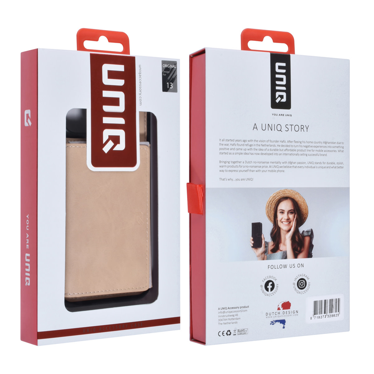 UNIQ Accessory UNIQ Accessory iPhone 13 & 14 Backcover hoesje - met afneembare Pasjeshouder - Goud, foto 4 van 5