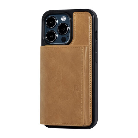 UNIQ Accessory UNIQ Accessory iPhone 13 Pro Hardcase Backcover - with removable card holder - Light Brown UNIQ Accessory UNIQ Accessory iPhone 13 Pro Hardcase Backcover - with removable card holder - Light Brown