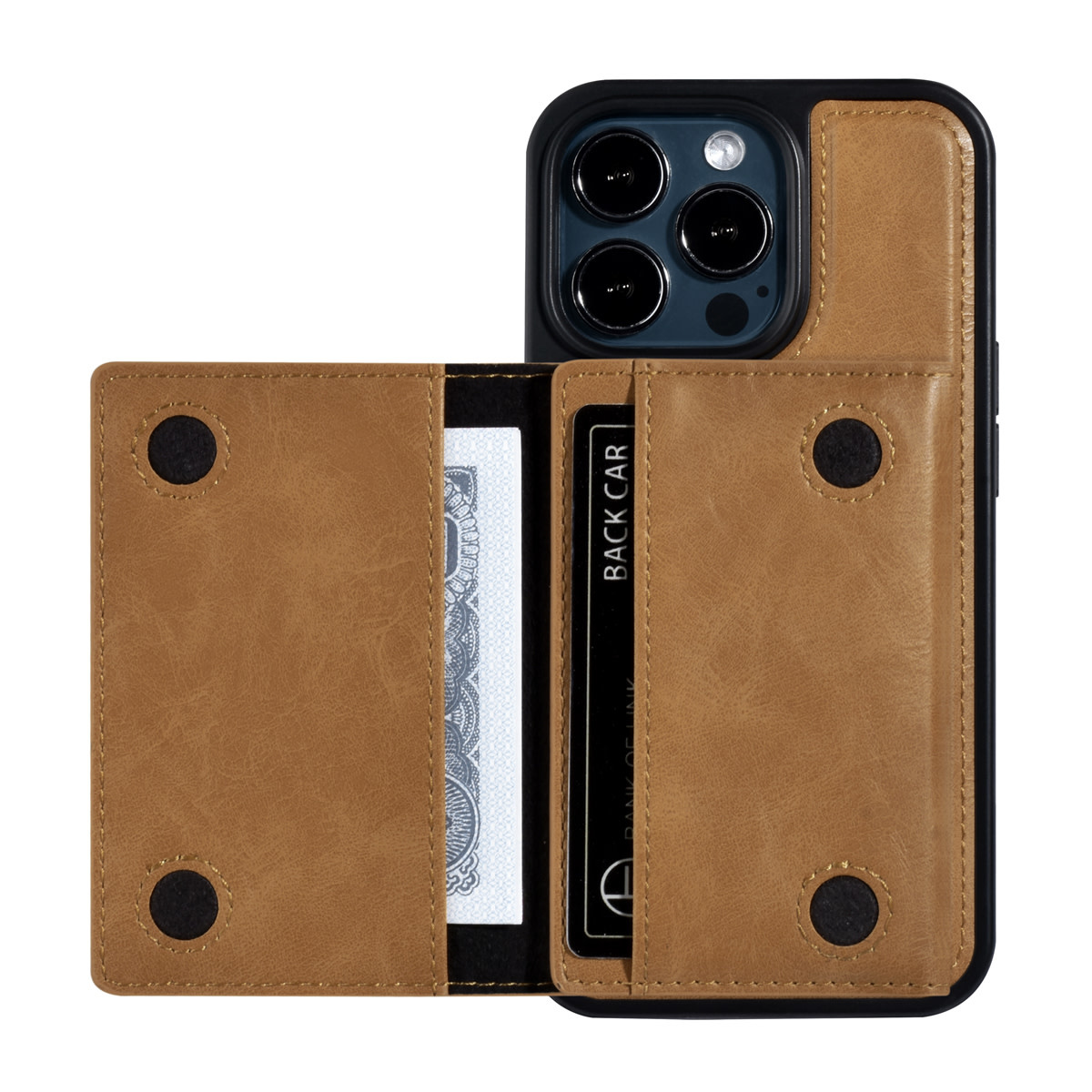 UNIQ Accessory UNIQ Accessory iPhone 13 Pro Backcover hoesje - met afneembare Pasjeshouder - LichtBruin, foto 3 van 5