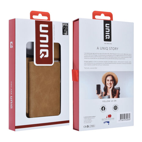 UNIQ Accessory UNIQ Accessory iPhone 13 Pro Hardcase Backcover - with removable card holder - Light Brown UNIQ Accessory UNIQ Accessory iPhone 13 Pro Hardcase Backcover - with removable card holder - Light Brown