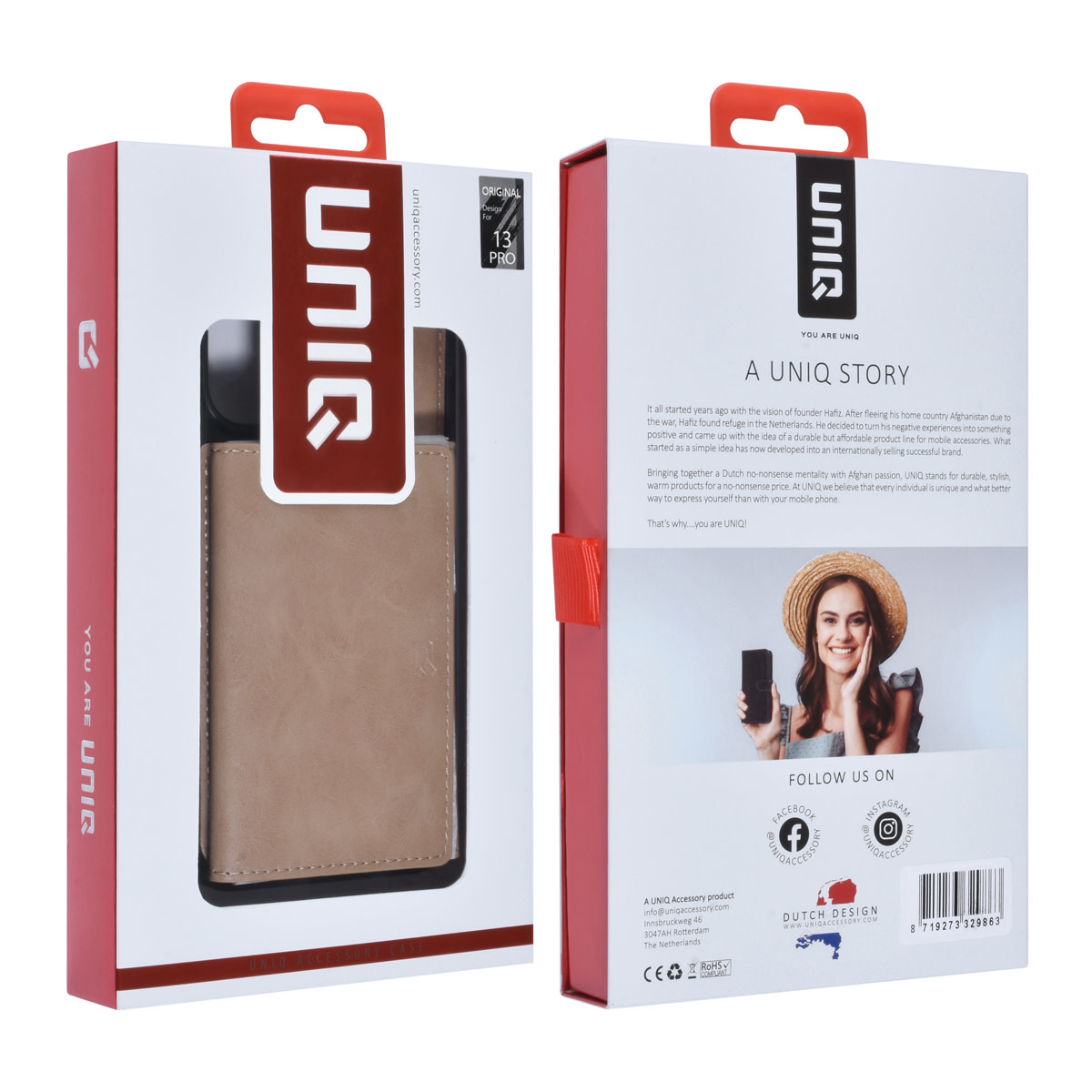 UNIQ Accessory UNIQ Accessory iPhone 13 Pro Backcover hoesje - met afneembare Pasjeshouder - Rose Gold, foto 5 van 5