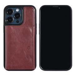 UNIQ Accessory iPhone 13 Pro Hardcase Backcover - with removable card holder - Red