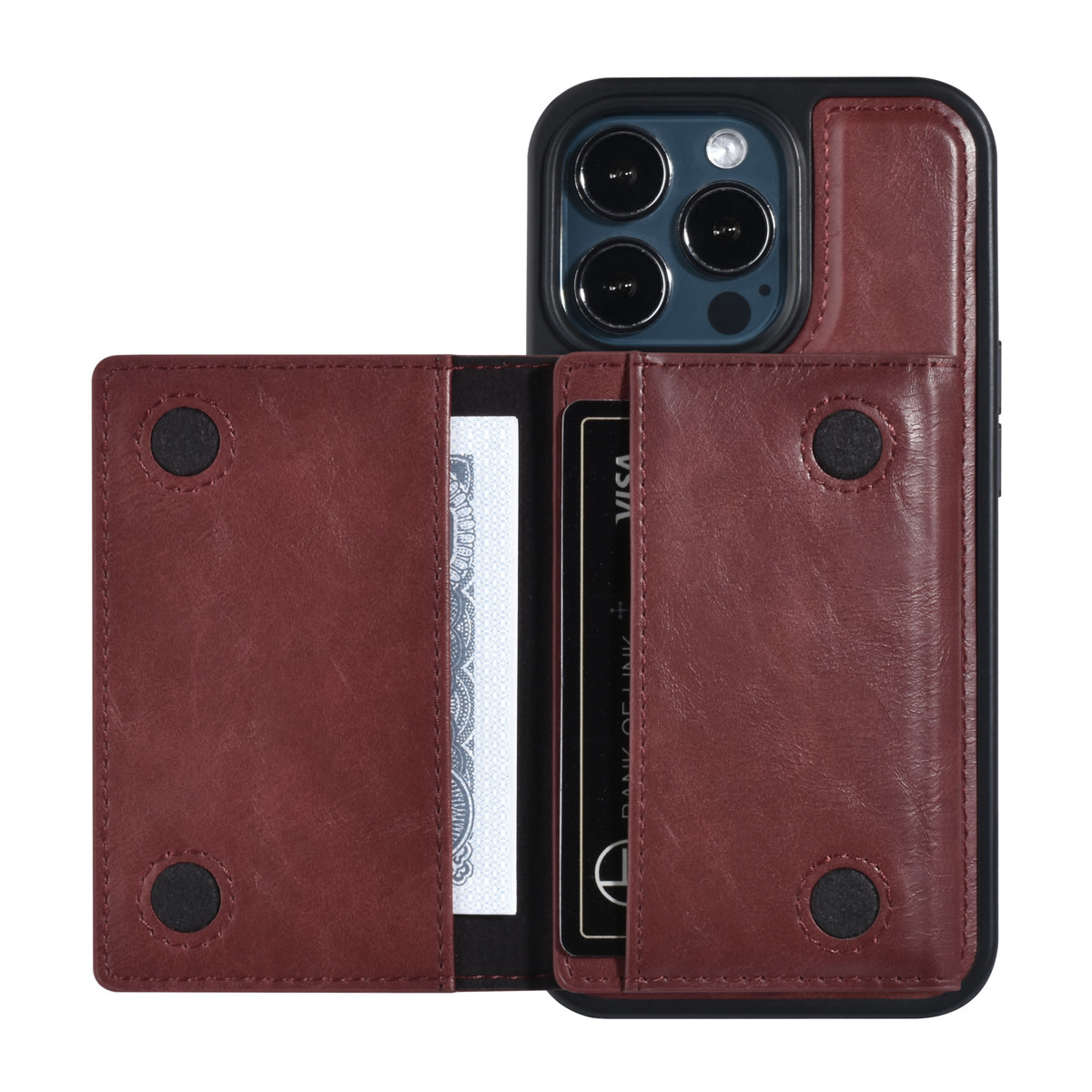 UNIQ Accessory UNIQ Accessory iPhone 13 Pro Backcover hoesje - met afneembare Pasjeshouder - Rood, foto 4 van 5