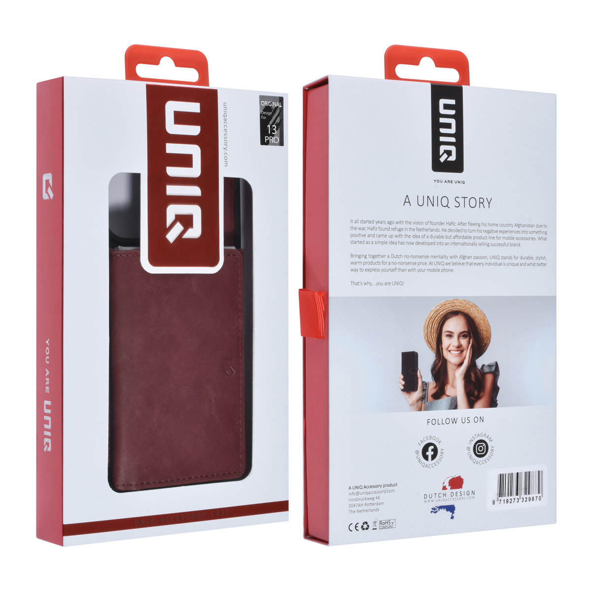 UNIQ Accessory UNIQ Accessory iPhone 13 Pro Backcover hoesje - met afneembare Pasjeshouder - Rood, foto 5 van 5