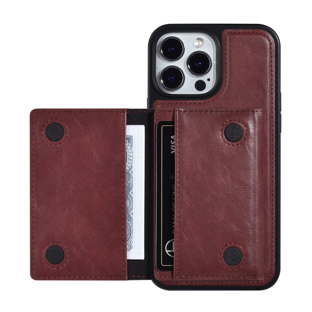 UNIQ Accessory UNIQ Accessory iPhone 13 Pro Max Backcover hoesje - met afneembare Pasjeshouder - Rood, foto 4 van 5