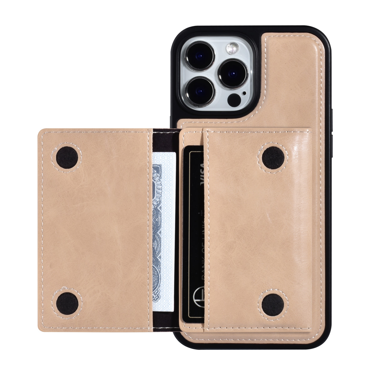 UNIQ Accessory UNIQ Accessory iPhone 13 Pro Max Backcover hoesje - met afneembare Pasjeshouder - Goud, foto 4 van 5