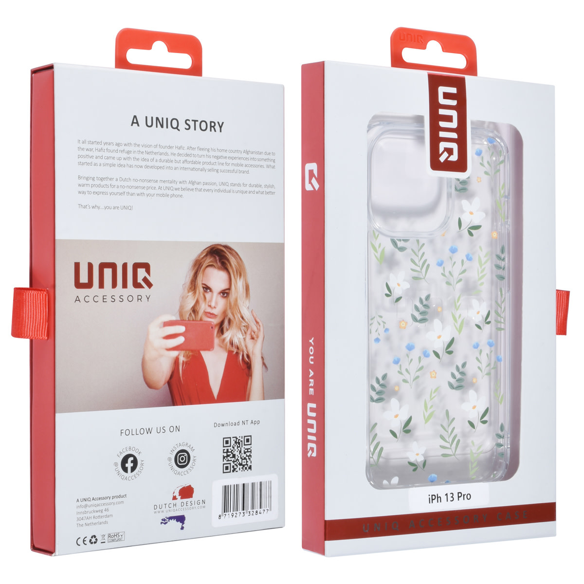 UNIQ Accessory UNIQ Accessory iPhone 13 Pro Backcover hoesje - Transparant - Floral Print 3, foto 4 van 4