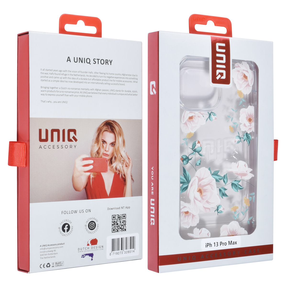 UNIQ Accessory UNIQ Accessory iPhone 13 Pro Max Backcover hoesje - Transparant - Floral Print 2, foto 4 van 4