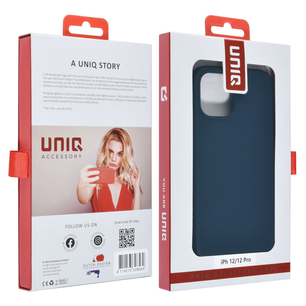 UNIQ Accessory UNIQ Accessory iPhone 12 - 12 Pro Premium TPU Backcover - Blue UNIQ Accessory UNIQ Accessory iPhone 12 - 12 Pro Premium TPU Backcover - Blue