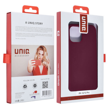 UNIQ Accessory UNIQ Accessory iPhone 12 - 12 Pro Premium Backcover hoesje - Bordeaux
