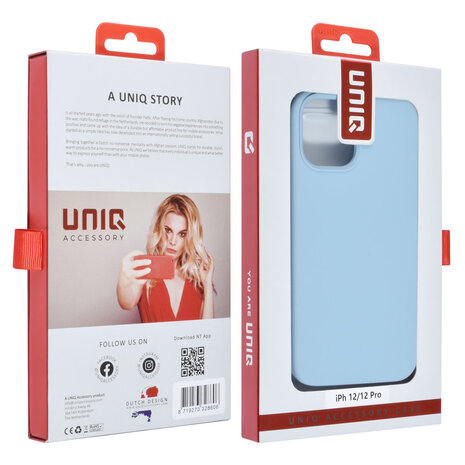 UNIQ Accessory UNIQ Accessory iPhone 12 - 12 Pro Premium Backcover hoesje - LichtBlauw UNIQ Accessory UNIQ Accessory iPhone 12 - 12 Pro Premium Backcover hoesje - LichtBlauw