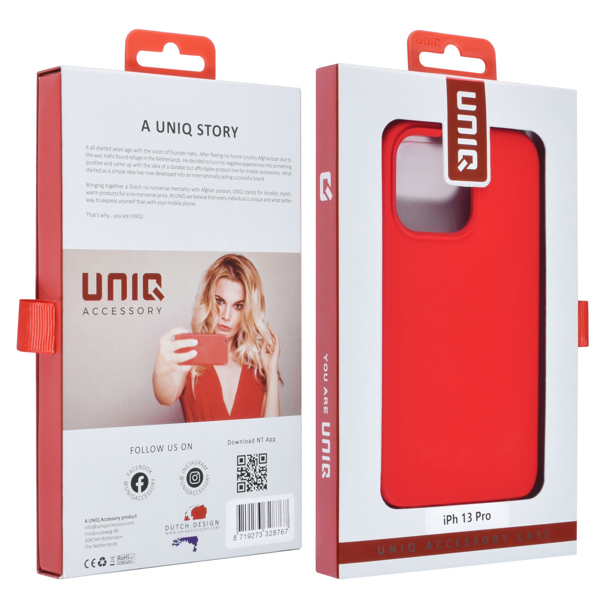 UNIQ Accessory UNIQ Accessory iPhone 13 Pro Premium Backcover hoesje - Rood, foto 4 van 4