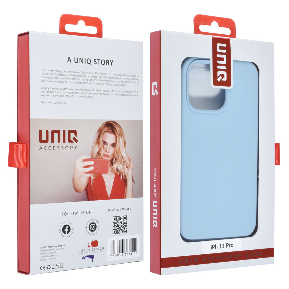 UNIQ Accessory UNIQ Accessory iPhone 13 Pro Premium TPU Backcover - Light Blue UNIQ Accessory UNIQ Accessory iPhone 13 Pro Premium TPU Backcover - Light Blue