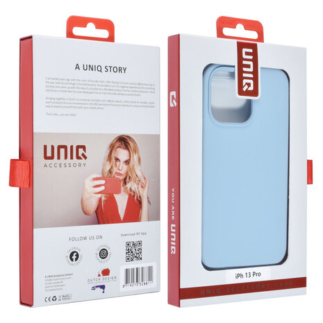 UNIQ Accessory UNIQ Accessory iPhone 13 Pro Premium TPU Backcover - Light Blue UNIQ Accessory UNIQ Accessory iPhone 13 Pro Premium TPU Backcover - Light Blue
