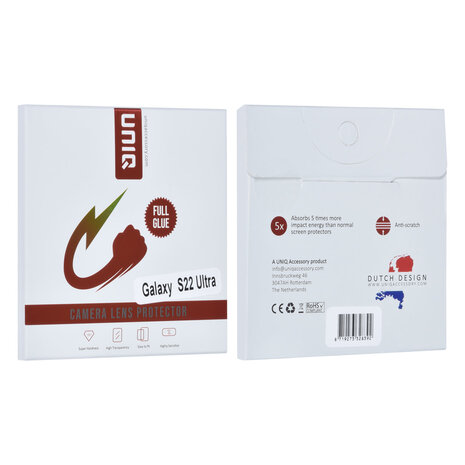 UNIQ Accessory UNIQ Accessory Samsung Galaxy S22 Ultra Lens Protector - Transparant UNIQ Accessory UNIQ Accessory Samsung Galaxy S22 Ultra Lens Protector - Transparant