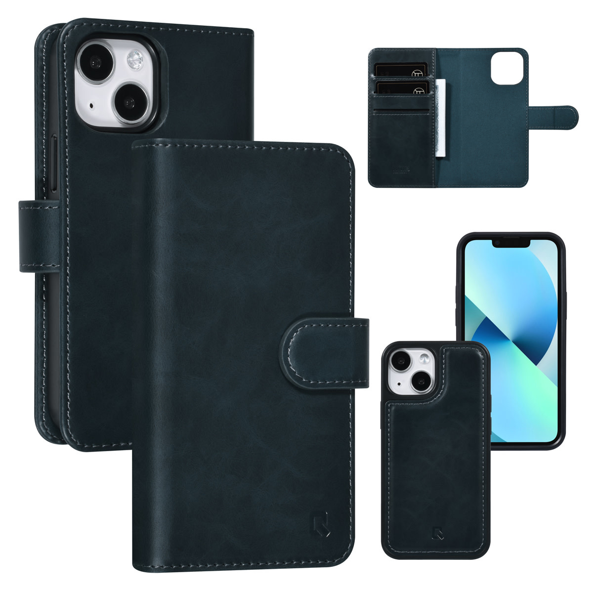 UNIQ Accessory UNIQ Accessory iPhone 13 Mini 2 in 1 Booktype en Backcover Pasjeshouder - Blauw