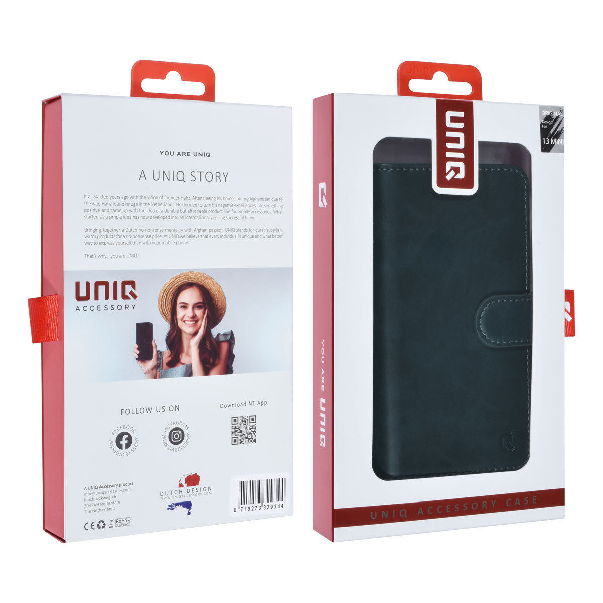 UNIQ Accessory UNIQ Accessory iPhone 13 Mini 2 in 1 Booktype en Backcover Pasjeshouder - Blauw, foto 6 van 6