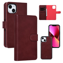 UNIQ Accessory iPhone 13 & 14 2 in 1 Booktype en Backcover Pasjeshouder - Rood