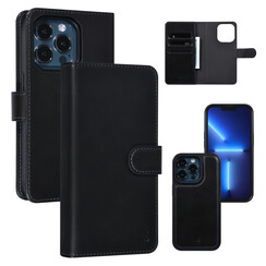 UNIQ Accessory iPhone 13 Pro 2 in 1 Booktype en Backcover Pasjeshouder - Zwart