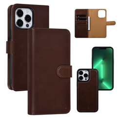 UNIQ Accessory iPhone 13 Pro Max 2 in 1 Booktype en Backcover Pasjeshouder - Bruin