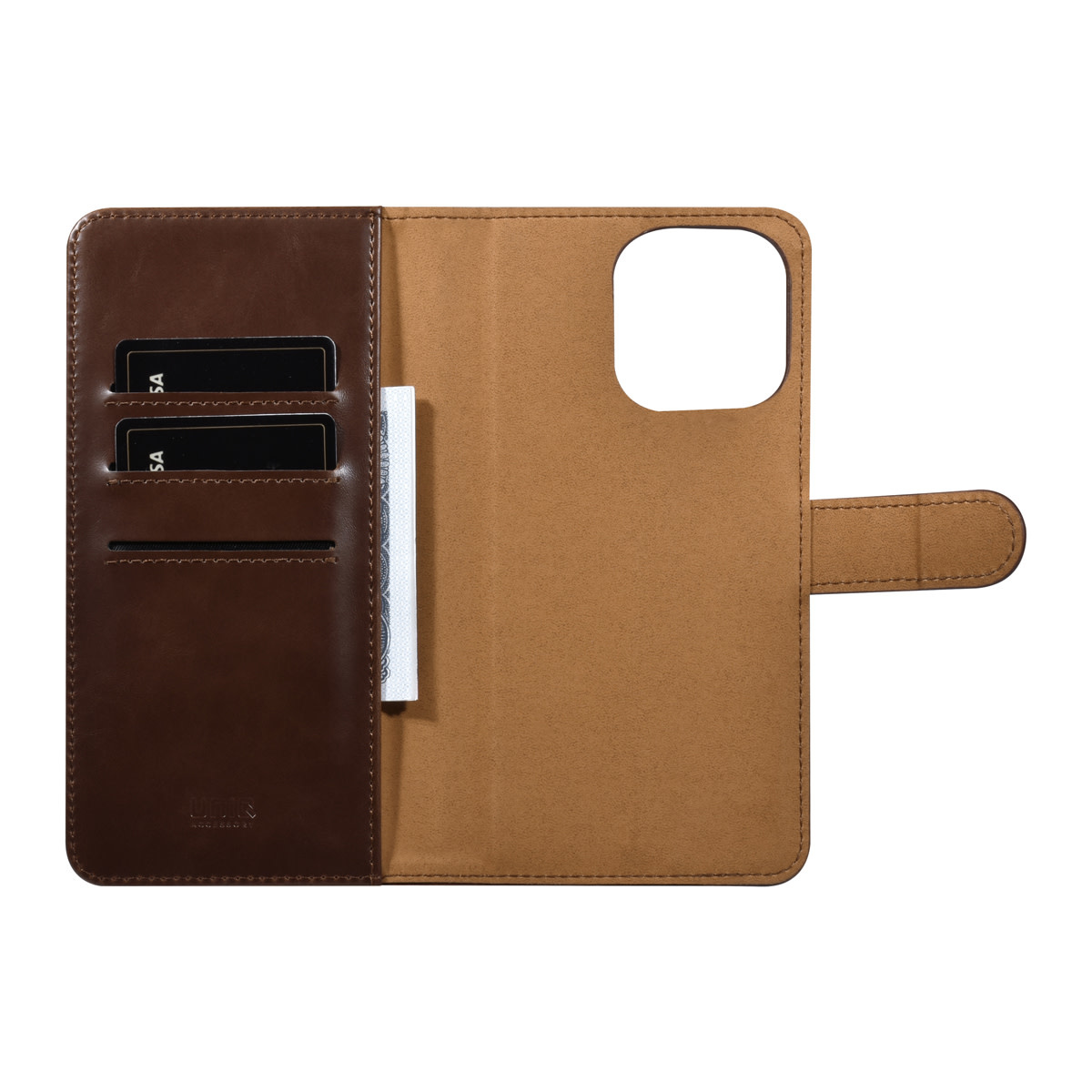 UNIQ Accessory UNIQ Accessory iPhone 13 Pro Max 2 in 1 Booktype en Backcover Pasjeshouder - Bruin, foto 5 van 6