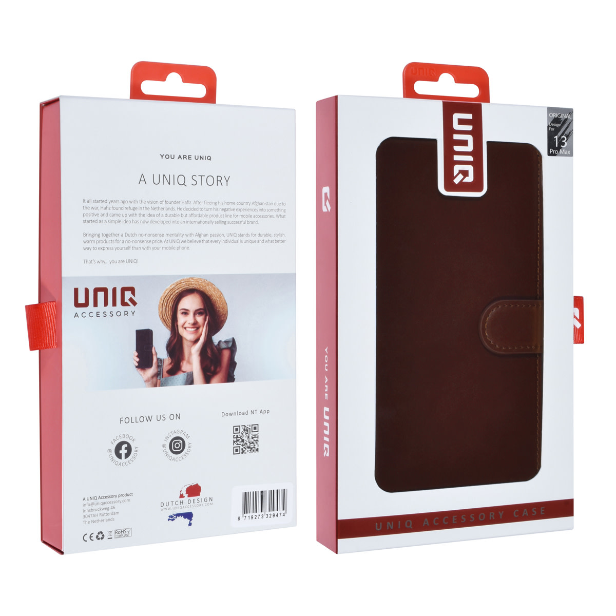 UNIQ Accessory UNIQ Accessory iPhone 13 Pro Max 2 in 1 Booktype en Backcover Pasjeshouder - Bruin, foto 6 van 6