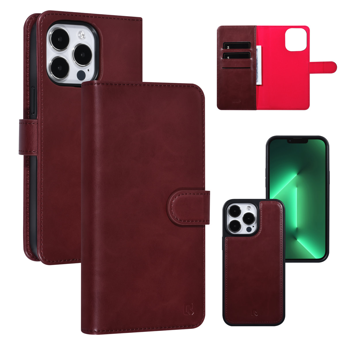 UNIQ Accessory UNIQ Accessory iPhone 13 Pro Max 2 in 1 Booktype en Backcover Pasjeshouder - Rood