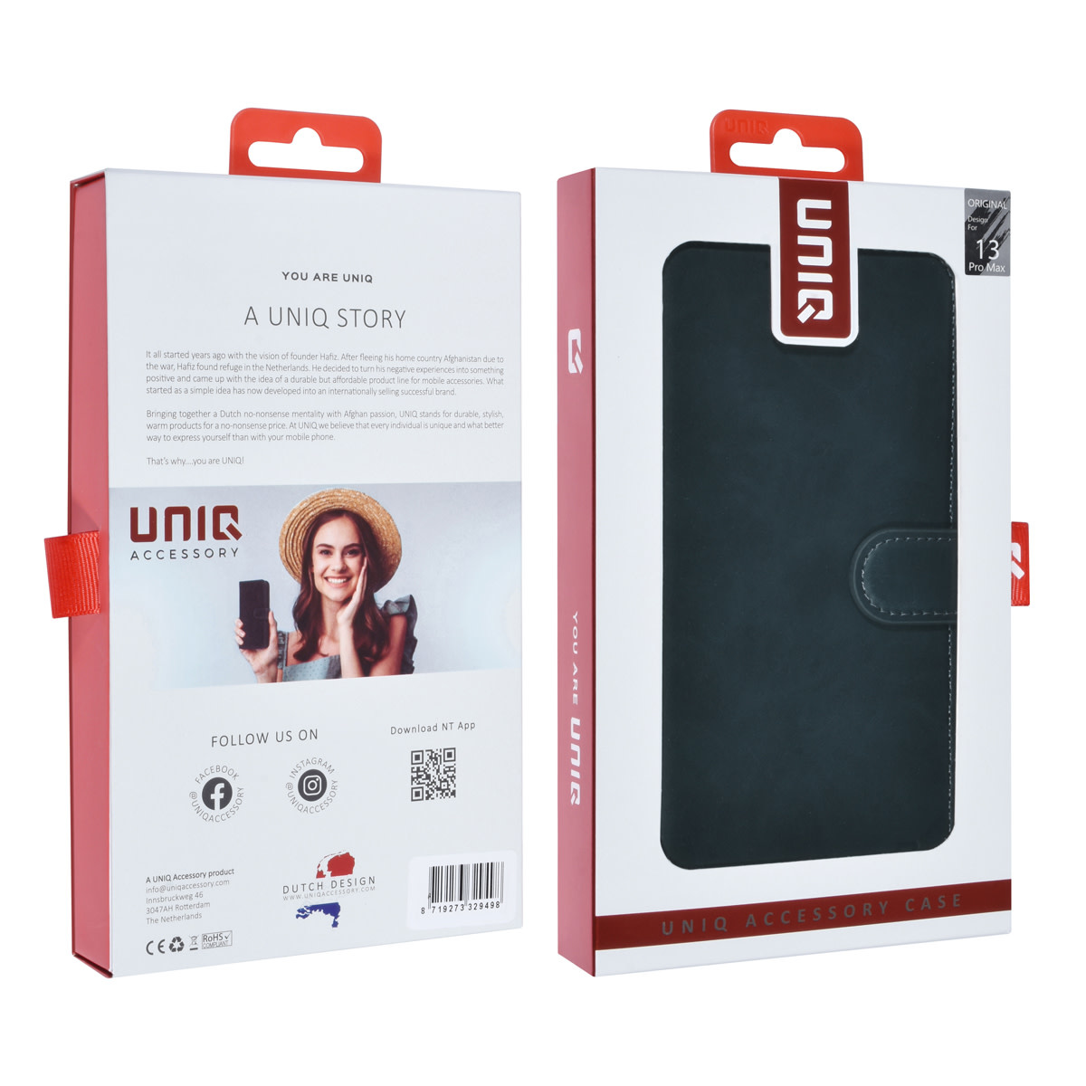 UNIQ Accessory UNIQ Accessory iPhone 13 Pro Max 2 in 1 Booktype en Backcover Pasjeshouder - Blauw, foto 6 van 6