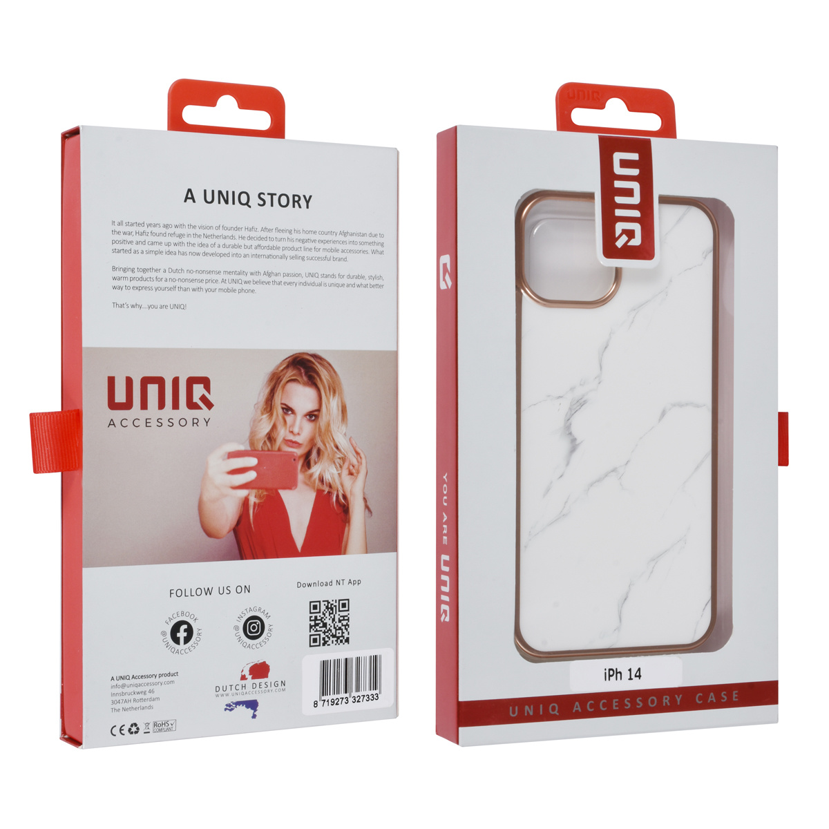 UNIQ Accessory UNIQ Accessory iPhone 14 & 13 TPU Backcover - Marble, foto 4 van 4