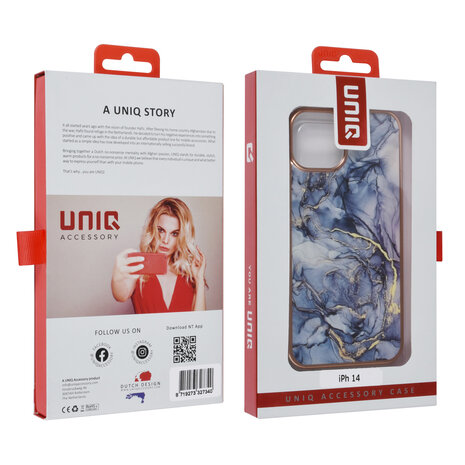 UNIQ Accessory UNIQ Accessory Etui iPhone 14 & 13 - Marble Grey UNIQ Accessory UNIQ Accessory Etui iPhone 14 & 13 - Marble Grey