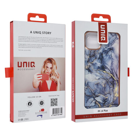 UNIQ Accessory UNIQ Accessory etui iPhone 14 & 15 Plus - Marble Grey