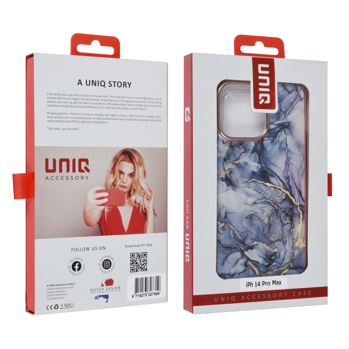 UNIQ Accessory UNIQ Accessory iPhone 14 Pro Max TPU Backcover - Marble Grey, foto 4 van 4