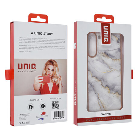 UNIQ Accessory UNIQ Accessory Samsung Galaxy S22 Plus TPU Backcover - Marble White UNIQ Accessory UNIQ Accessory Samsung Galaxy S22 Plus TPU Backcover - Marble White
