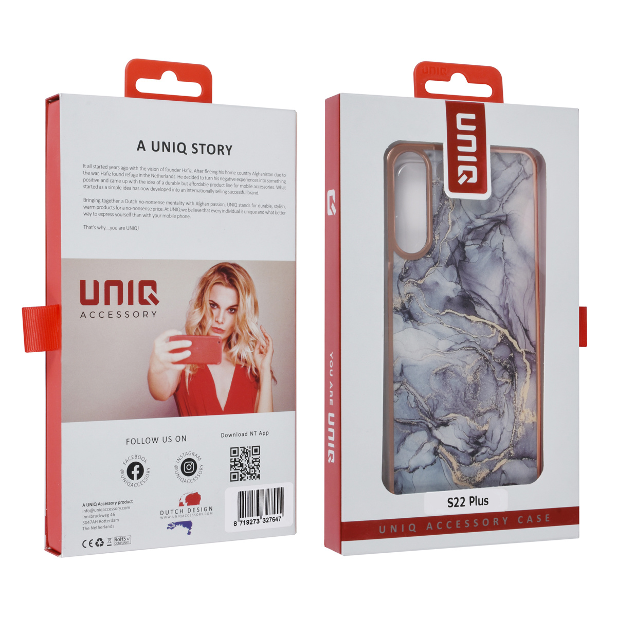 UNIQ Accessory UNIQ Accessory Galaxy S22 Plus TPU Backcover - Marble Grey, foto 4 van 4