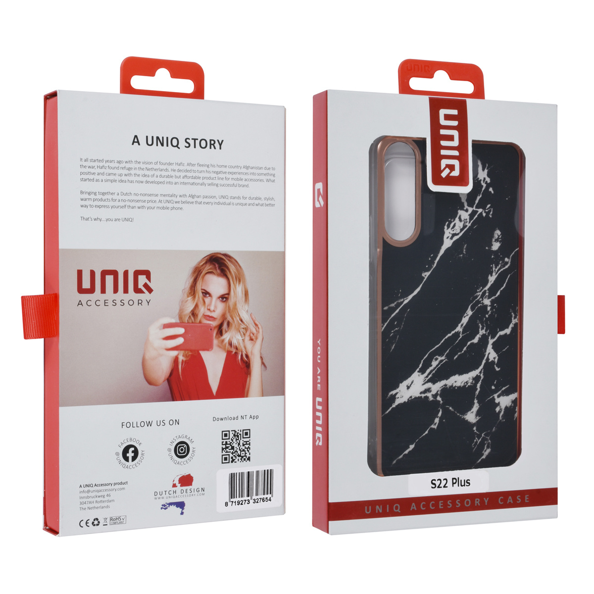 UNIQ Accessory UNIQ Accessory Galaxy S22 Plus TPU Backcover - Marble Black, foto 4 van 4