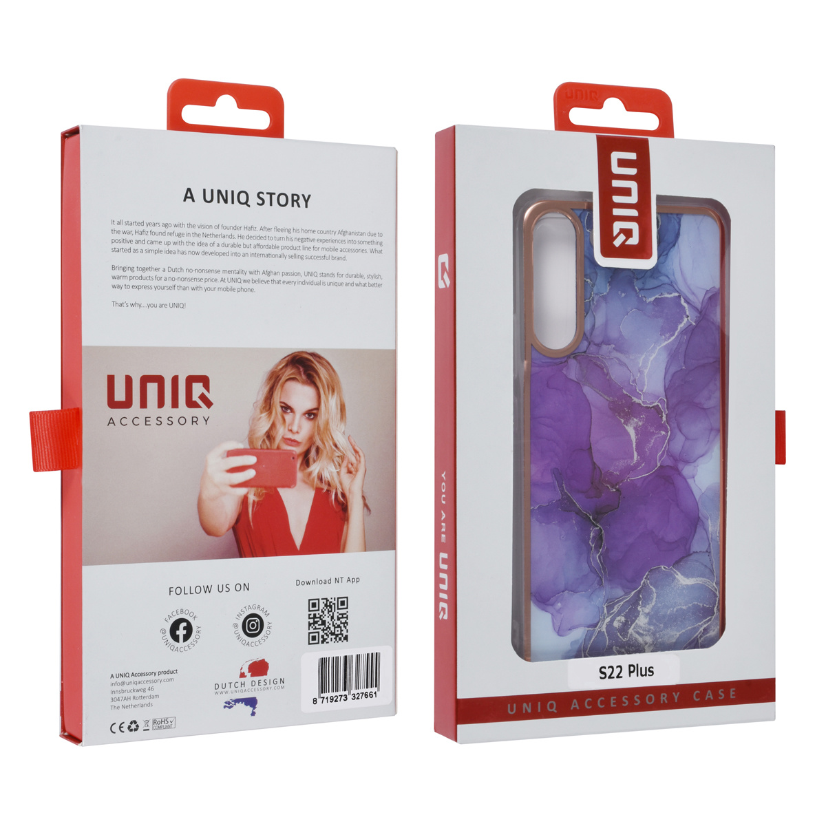 UNIQ Accessory UNIQ Accessory Galaxy S22 Plus TPU Backcover - Marble Purple, foto 4 van 4