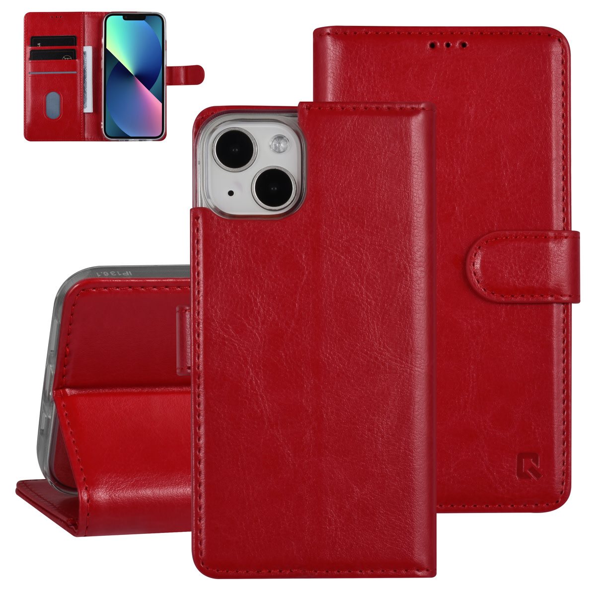 UNIQ Accessory UNIQ Accessory iPhone 13 & 14 Book Case hoesje - Pasjeshouder voor 3 pasjes - Magneetsluiting - Rood