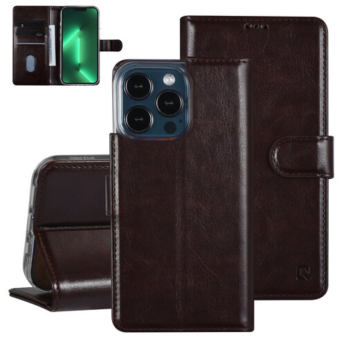 UNIQ Accessory UNIQ Accessory iPhone 13 Pro Booktype Case - Card holder for 3 cards - Magnetic closure - Dark Brown