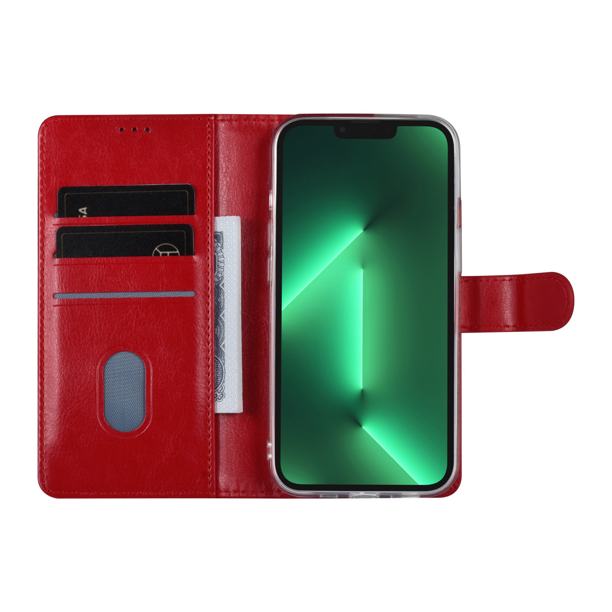 UNIQ Accessory UNIQ Accessory iPhone 13 Pro Book Case hoesje - Pasjeshouder voor 3 pasjes - Magneetsluiting - Rood, foto 4 van 5