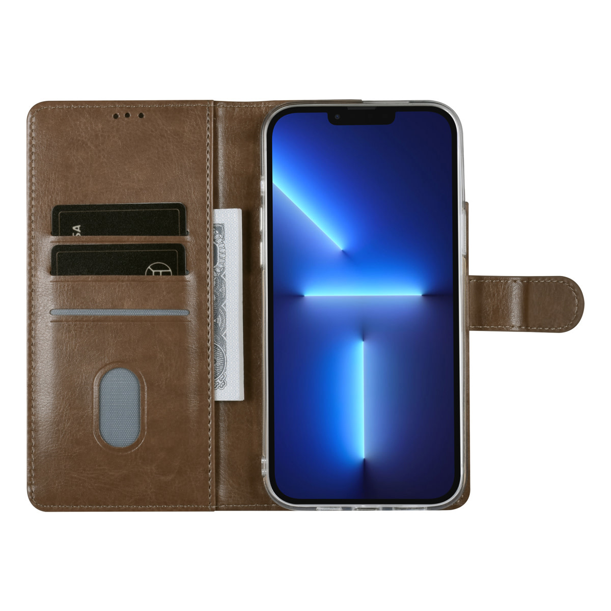 UNIQ Accessory UNIQ Accessory iPhone 13 Pro Max Book Case hoesje - Pasjeshouder voor 3 pasjes - Magneetsluiting - Goud, foto 4 van 5