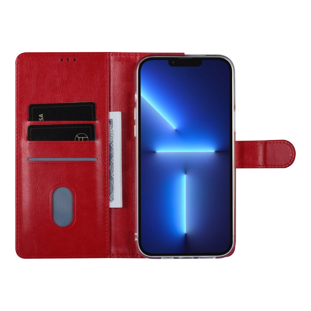 UNIQ Accessory UNIQ Accessory iPhone 13 Pro Max Book Case hoesje - Pasjeshouder voor 3 pasjes - Magneetsluiting - Rood UNIQ Accessory UNIQ Accessory iPhone 13 Pro Max Book Case hoesje - Pasjeshouder voor 3 pasjes - Magneetsluiting - Rood