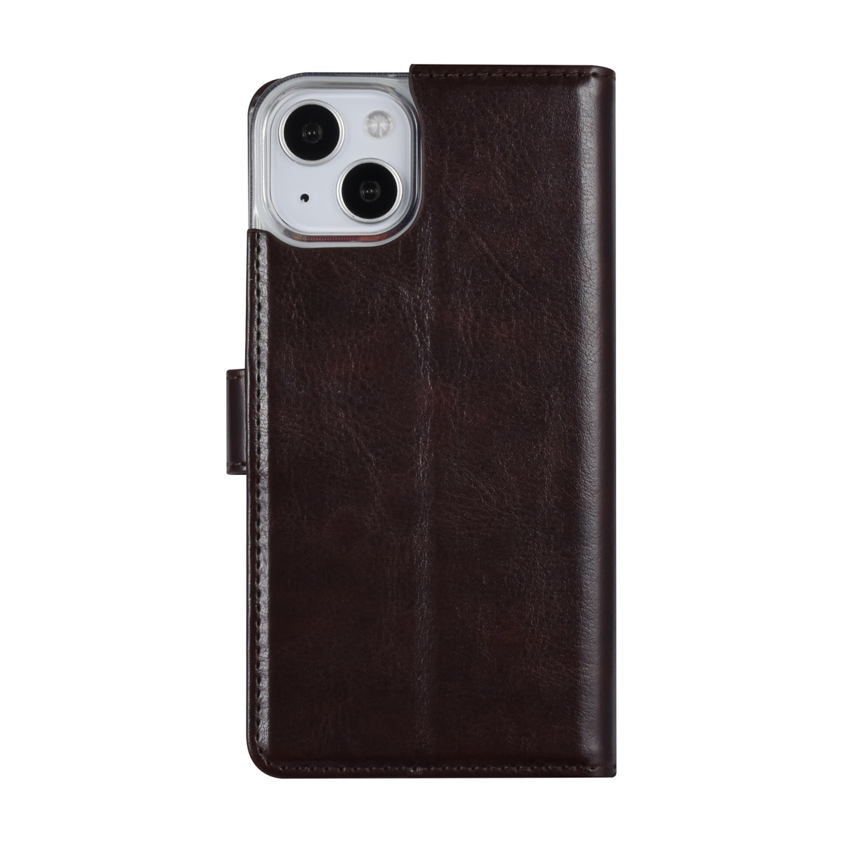 UNIQ Accessory UNIQ Accessory iPhone 14 & 13 Book Case hoesje - Pasjeshouder voor 3 pasjes - Magneetsluiting - Hanger - DonkerBruin, foto 3 van 5