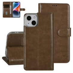 UNIQ Accessory iPhone 14 & 13 Book Case hoesje - Pasjeshouder voor 3 pasjes - Magneetsluiting - Hanger - Goud