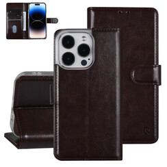 UNIQ Accessory iPhone 14 Pro Book-Case hul - Kartenhalter für 3 Karten - Magnetverschluss - Dunkelbraun
