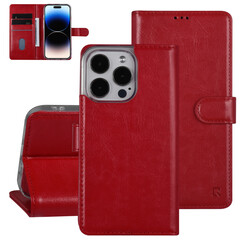UNIQ Accessory iPhone 14 Pro Booktype Case - Card holder for 3 cards - Magnetic closure - Red