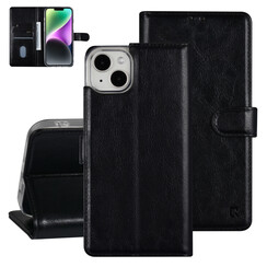 UNIQ Accessory iPhone 14 & 15 Plus Booktype Case - Card holder for 3 cards - Magnetic closure - Black