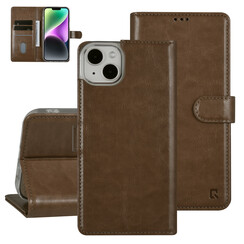 UNIQ Accessory iPhone 14 & 15 Plus Booktype Case - Card holder for 3 cards - Magnetic closure - Gold