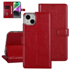 UNIQ Accessory iPhone 14 & 15 Plus Book-Case hul - Kartenhalter fur 3 Karten - Magnetverschluss - Rot