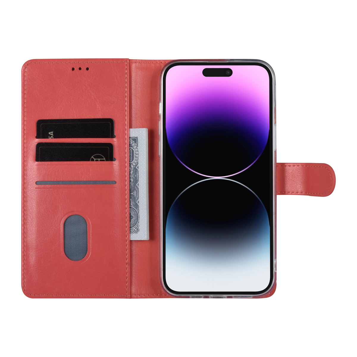 UNIQ Accessory UNIQ Accessory iPhone 14 Pro Max Book Case hoesje - Pasjeshouder voor 3 pasjes - Hanger - Roze, foto 4 van 5